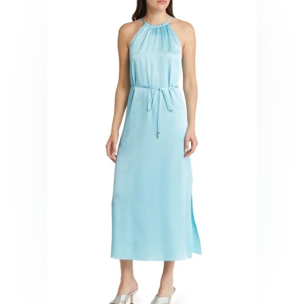 Light Blue Halter Maxi Dress